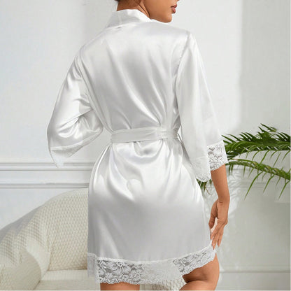 Sexy Lingerie Silk Lace Dress Underwear Babydoll Sleepwear Set Night Dress
