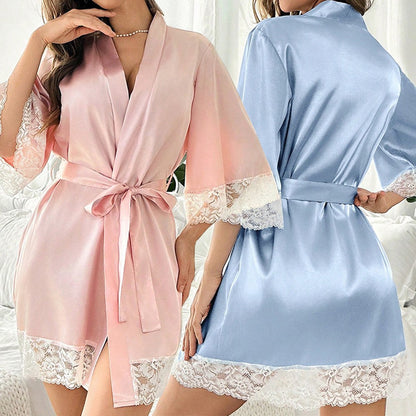 Sexy Lingerie Silk Lace Dress Underwear Babydoll Sleepwear Set Night Dress