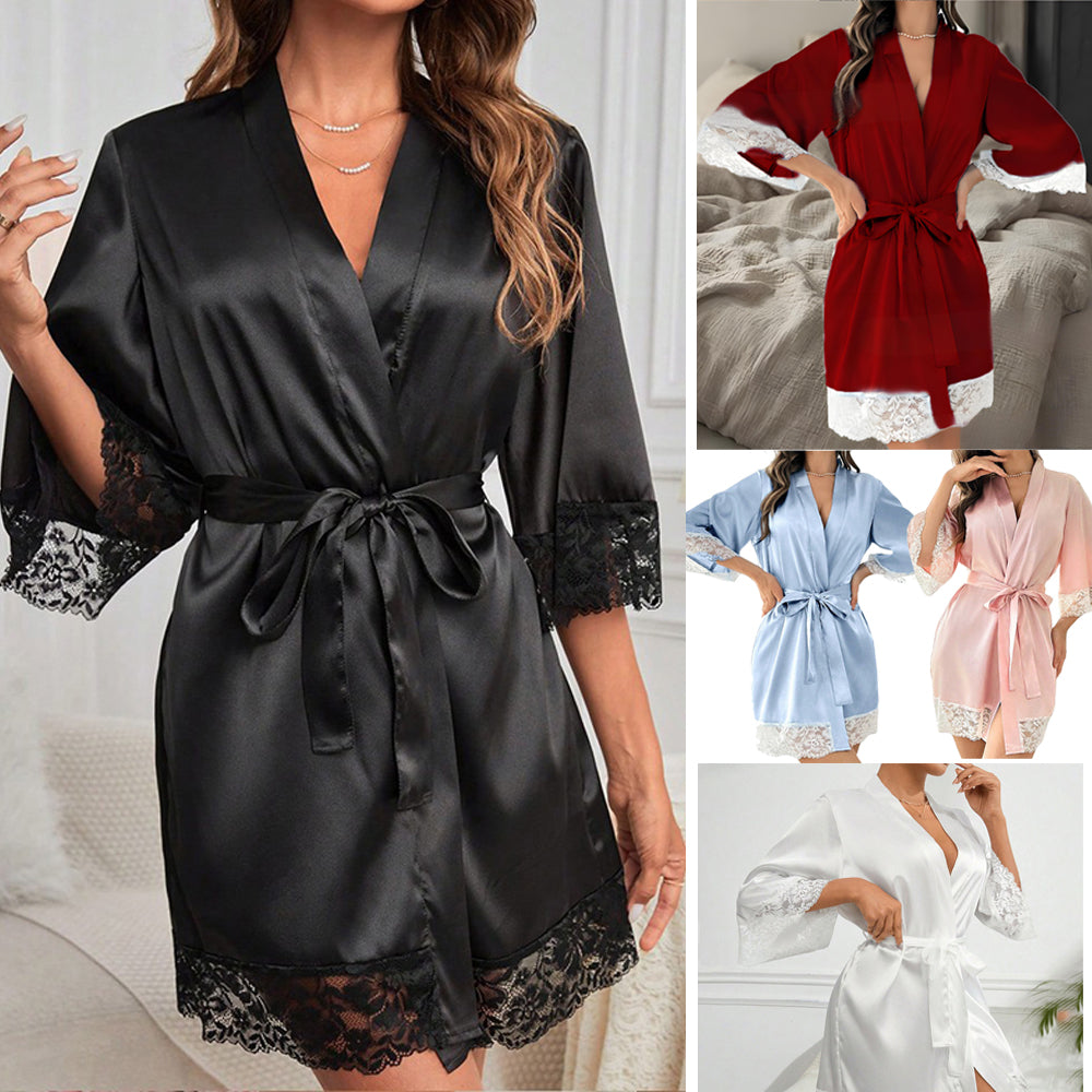Sexy Lingerie Silk Lace Dress Underwear Babydoll Sleepwear Set Night Dress