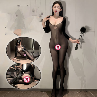 Sexy Catsuit Bodysuits Bodystockings Women Lingerie Teddies Jumpsuit Mesh Tights Sexy fishnet skirt girl temptation pajamas