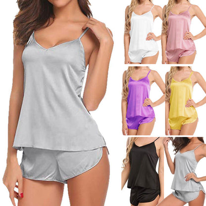 Sexy Lingerie Underwear Sleepwear Satin Silk Babydoll Lace Nightwear Pajamas Set