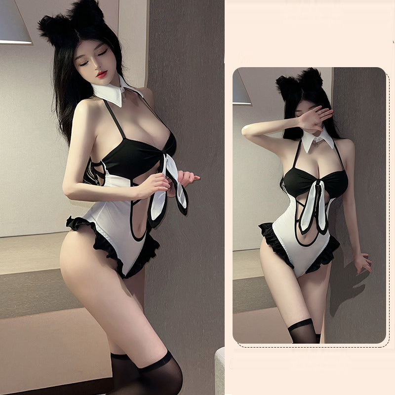 Sexy Lingerie Maid Cosplay Costume Women Sleepwear Bunny Girl Uniform Nightdress