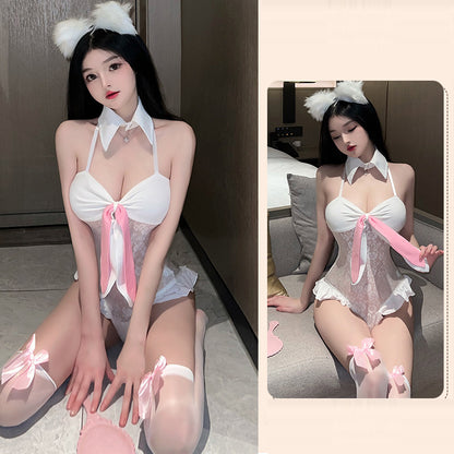 Sexy Lingerie Maid Cosplay Costume Women Sleepwear Bunny Girl Uniform Nightdress