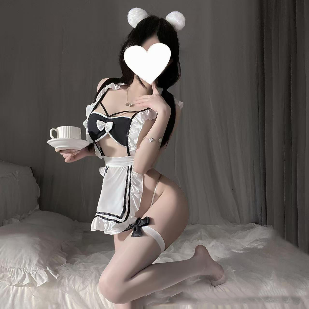 Sexy Lingerie Maid Cosplay Costume Women Sleepwear Bunny Girl Uniform Nightdress