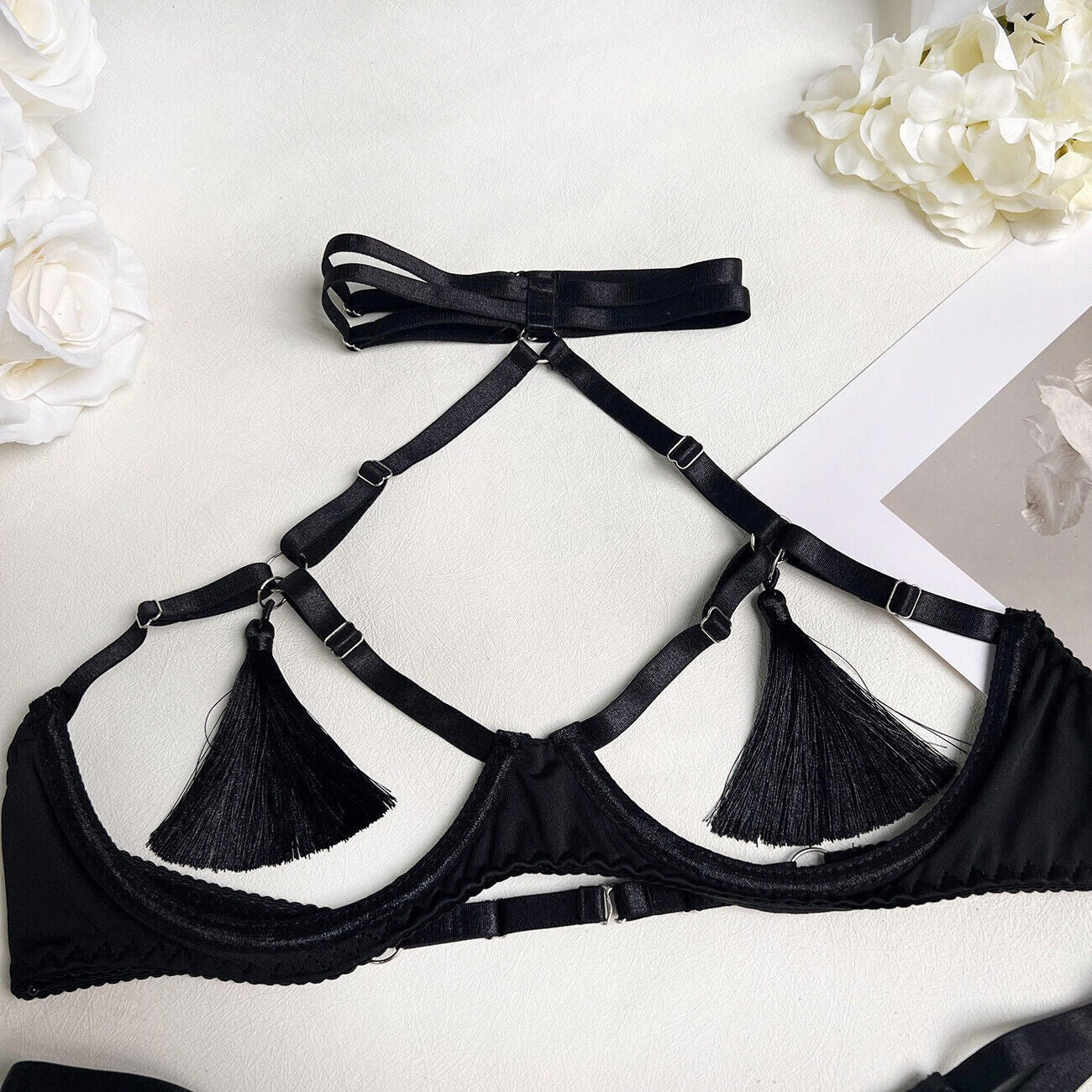 Women's Sexy Nightwear Lingerie Lace Babydoll Bra Thong Set Sleepwear Underwear