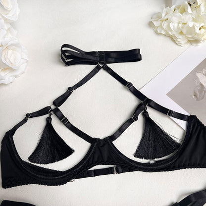 Women's Sexy Nightwear Lingerie Lace Babydoll Bra Thong Set Sleepwear Underwear