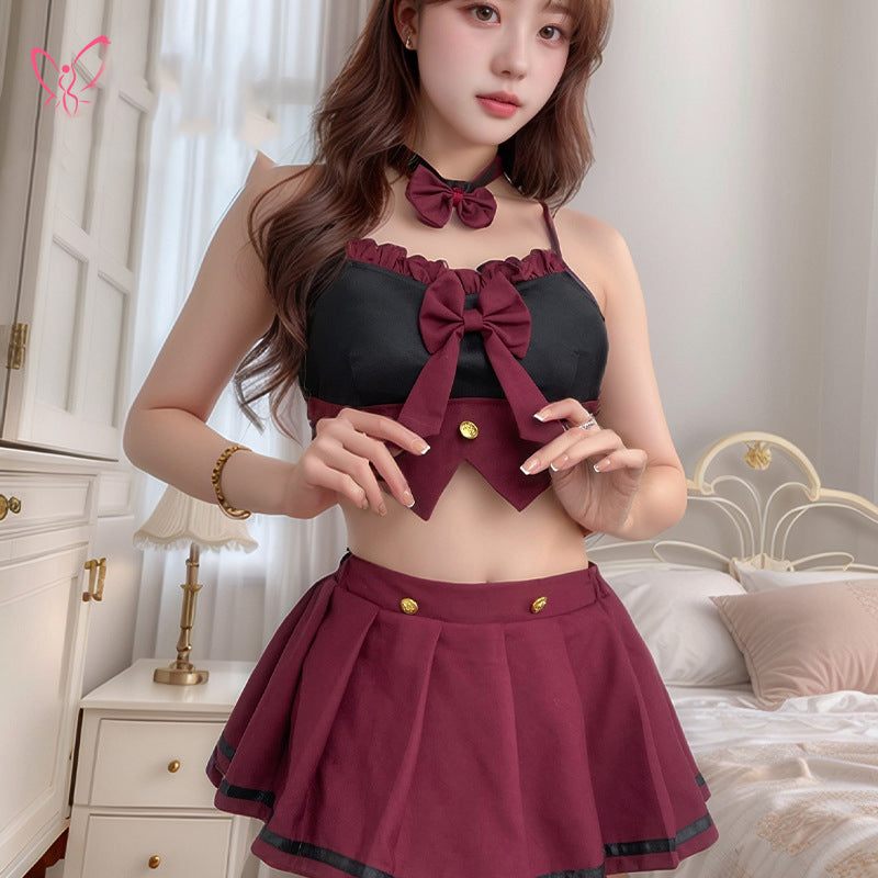 Women Sexy Cosplay Lingerie Student Uniform School Girl Costumes Babydoll Dress