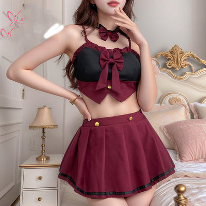 Women Sexy Cosplay Lingerie Student Uniform School Girl Costumes Babydoll Dress