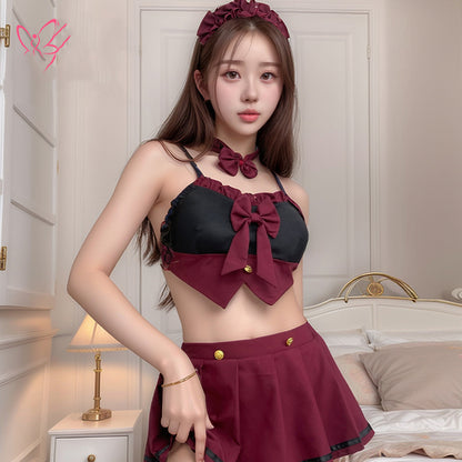 Women Sexy Cosplay Lingerie Student Uniform School Girl Costumes Babydoll Dress