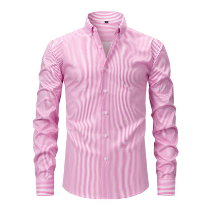 Pretty Slim Fit Buttons Up Shirt Long Sleeve Retro Stripe Men’s Size S-XXXL