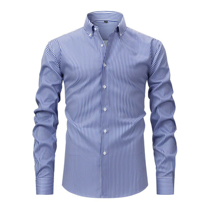 Pretty Slim Fit Buttons Up Shirt Long Sleeve Retro Stripe Men’s Size S-XXXL