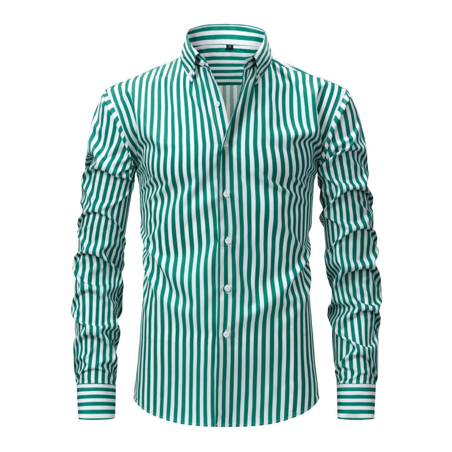 Pretty Slim Fit Buttons Up Shirt Long Sleeve Retro Stripe Men’s Size S-XXXL