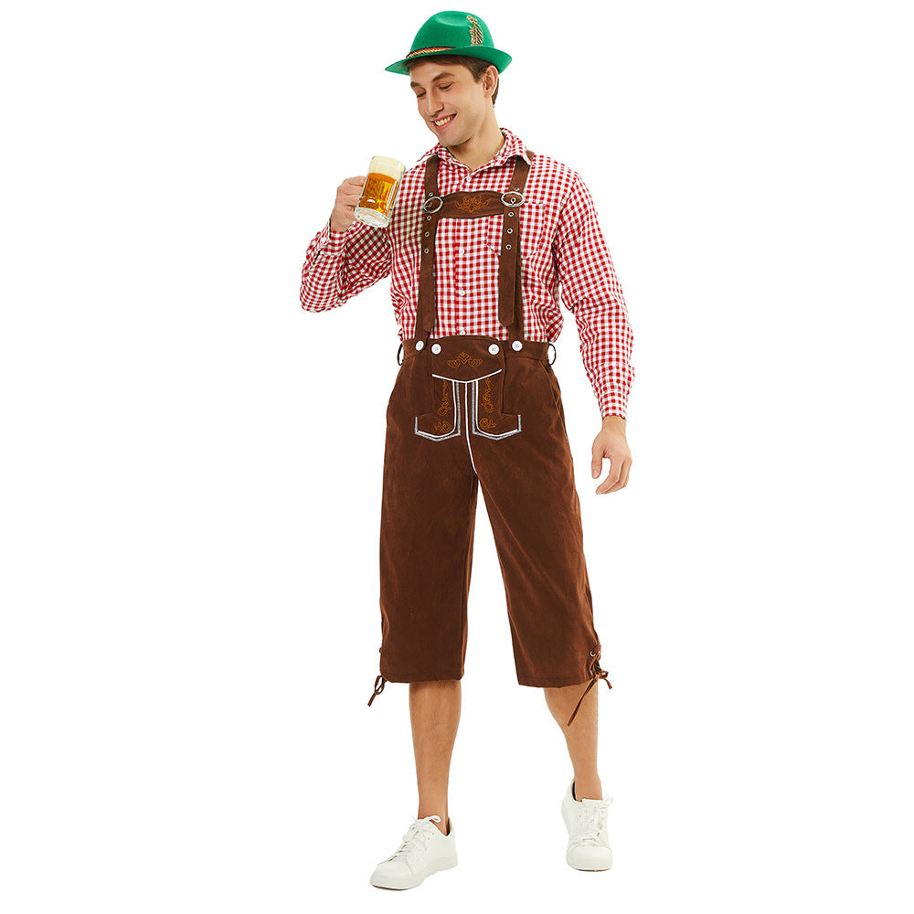 Oktoberfest Bavarian Shirts German Lederhosen Adult Costume for Men