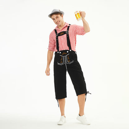 Oktoberfest Bavarian Shirts German Lederhosen Adult Costume for Men
