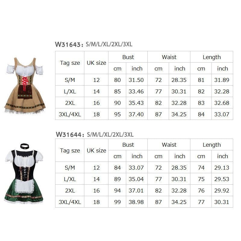 Womens German Bavarian Dirndl Dress Apron Oktoberfest Fancy Beer Maid Costume