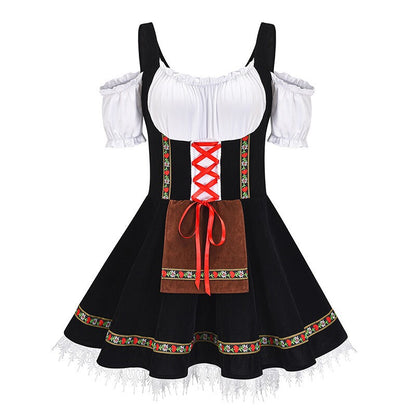 Womens German Bavarian Dirndl Dress Apron Oktoberfest Fancy Beer Maid Costume