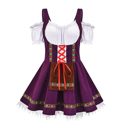 Womens German Bavarian Dirndl Dress Apron Oktoberfest Fancy Beer Maid Costume
