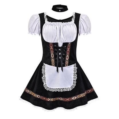 Womens German Bavarian Dirndl Dress Apron Oktoberfest Fancy Beer Maid Costume