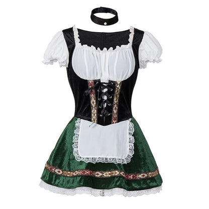 Womens German Bavarian Dirndl Dress Apron Oktoberfest Fancy Beer Maid Costume