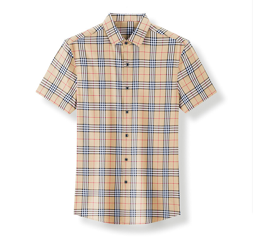 Plaid Short Sleeve Men's Shirt Vintage Men Casual Shirt Summer Thin Tops Shirt