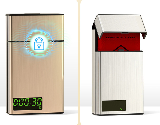 Timed Cigarettes Dispenser/Full 20-pack Cigarette Case with Timer | Lock Box