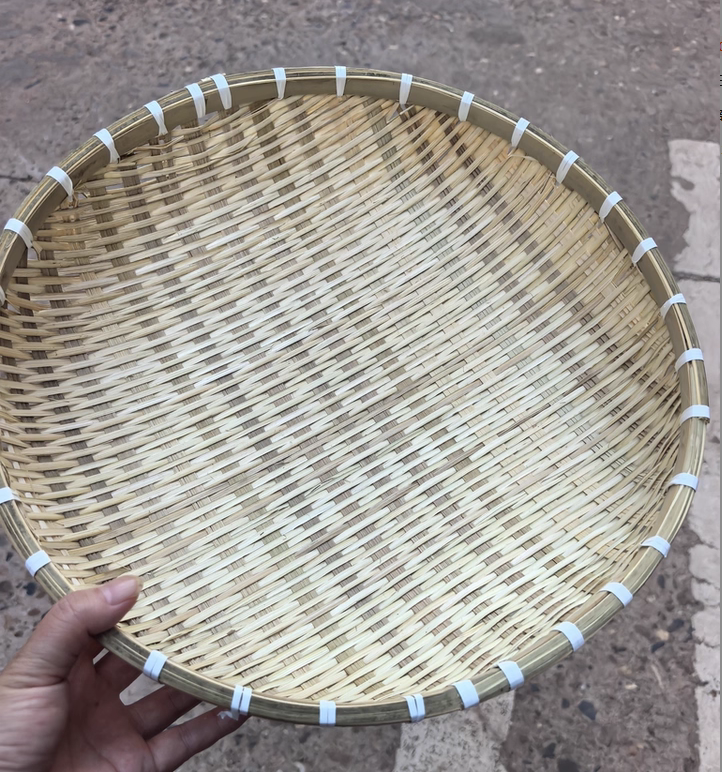 Round Natural Bamboo Cat Bed Anti-scratch Breathable Dog Pet Bed Basket Sofa