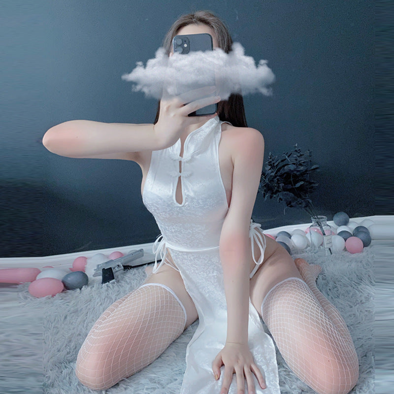 Split cheongsam Football baby underwear temptation cheerleader short skirt student uniform temptation dress