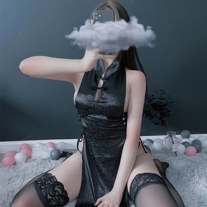 Split cheongsam Football baby underwear temptation cheerleader short skirt student uniform temptation dress