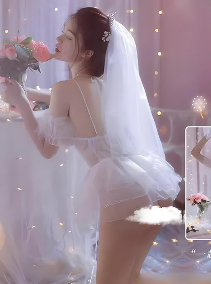 Sexy Lingerie Set Costume Underwear Bride Cosplay Outfit Sleepwear Wedding Dress