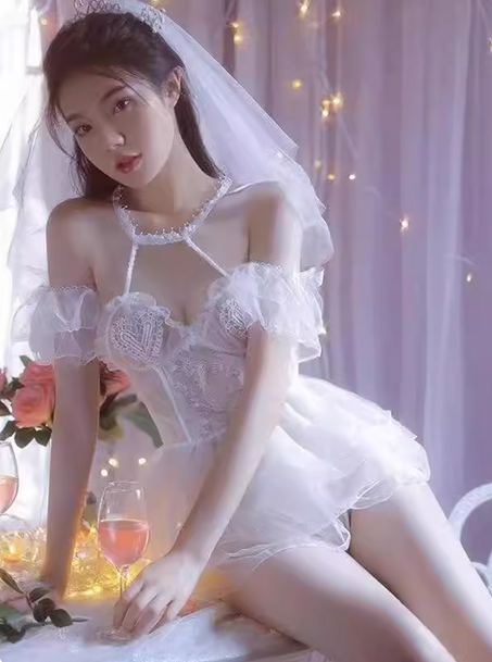 Sexy Lingerie Set Costume Underwear Bride Cosplay Outfit Sleepwear Wedding Dress