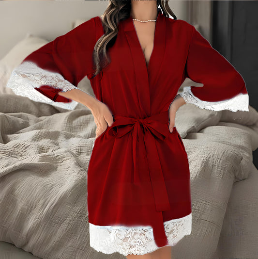 Sexy Lingerie Silk Lace Dress Underwear Babydoll Sleepwear Set Night Dress
