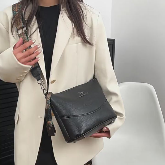 Women'S Large Capacity Tote Bag Single Shoulder Handbag Soft Leather Bag