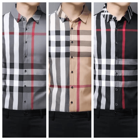 Men's Plaid Shirt Short Sleeve Engineered Stripe Button Down Gingham Shirts T-xu