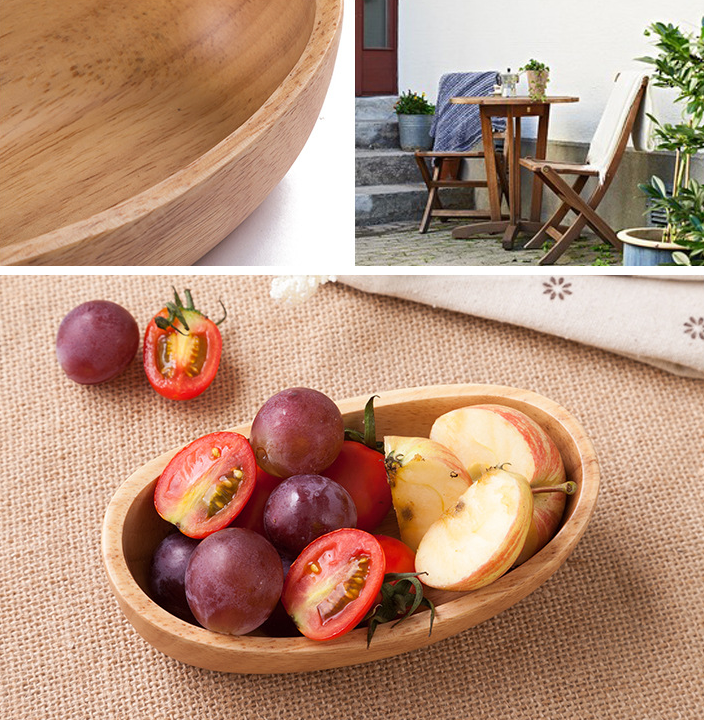 Traditional Chinese wooden plates, nut plates, boat shaped rubber fruit plates, candy plates, eco-friendly tableware