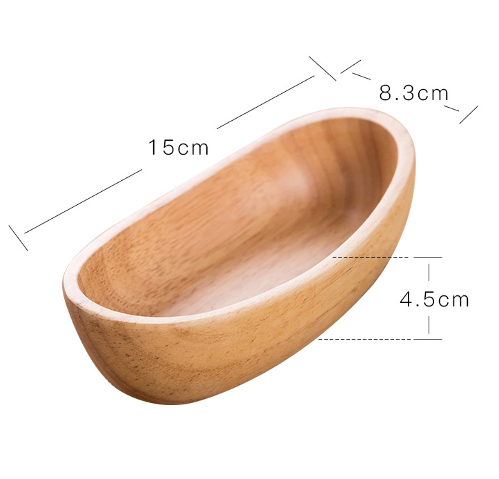 Traditional Chinese wooden plates, nut plates, boat shaped rubber fruit plates, candy plates, eco-friendly tableware
