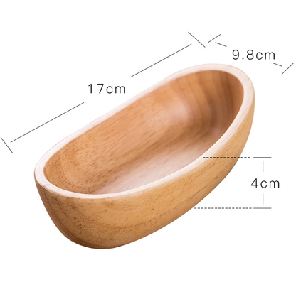 Traditional Chinese wooden plates, nut plates, boat shaped rubber fruit plates, candy plates, eco-friendly tableware